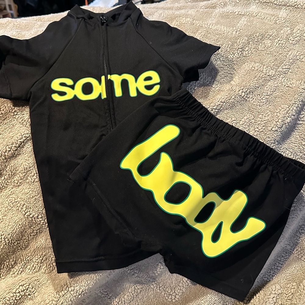 Body By Raven Black Two Piece Set with Neon Accents